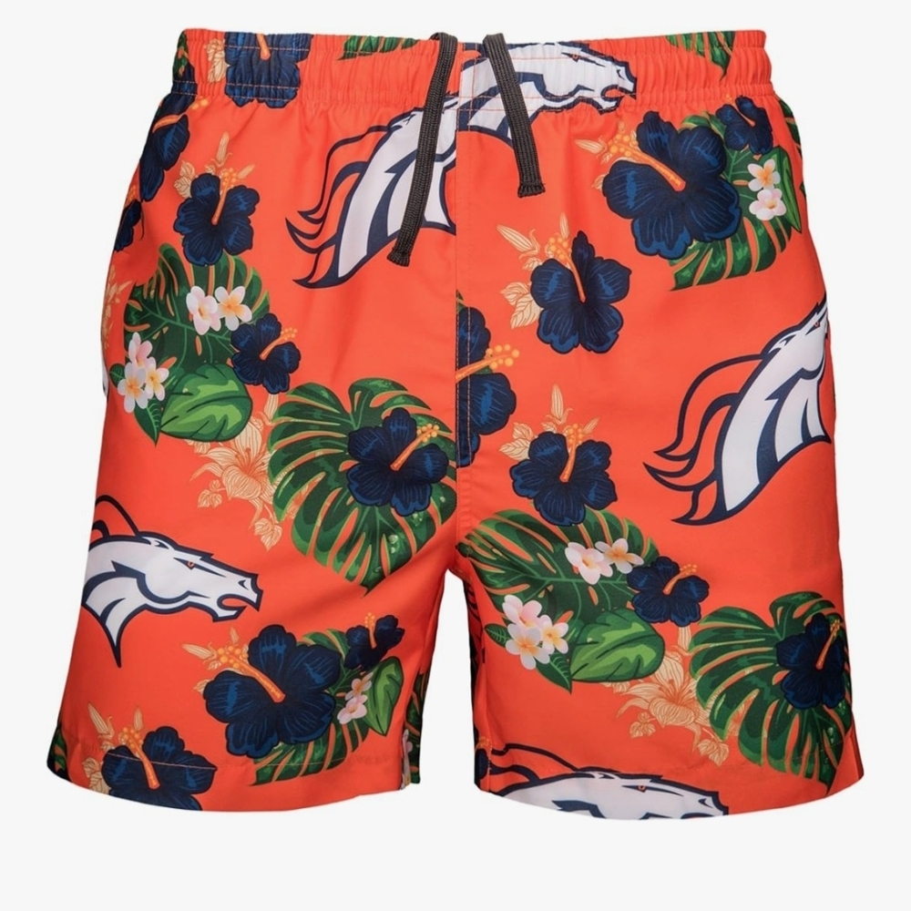 NWOT FOCO Men's NFL Team Logo Floral Hawaiian Swim Suit Trunks Size XL